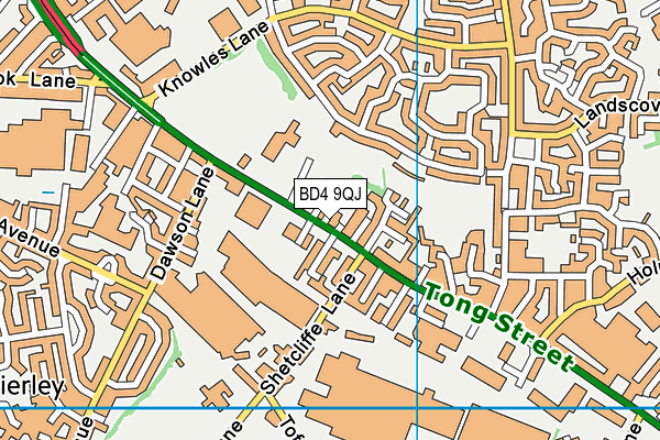 BD4 9QJ map - OS VectorMap District (Ordnance Survey)