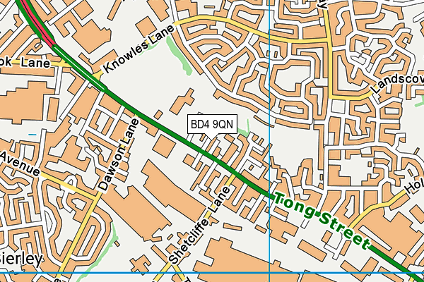 BD4 9QN map - OS VectorMap District (Ordnance Survey)