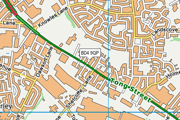 BD4 9QP map - OS VectorMap District (Ordnance Survey)