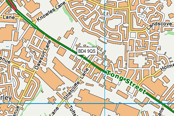 BD4 9QS map - OS VectorMap District (Ordnance Survey)