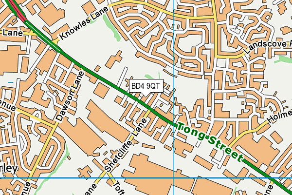 BD4 9QT map - OS VectorMap District (Ordnance Survey)