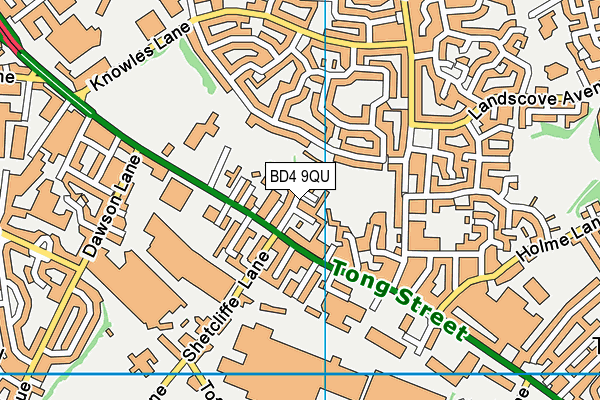 BD4 9QU map - OS VectorMap District (Ordnance Survey)