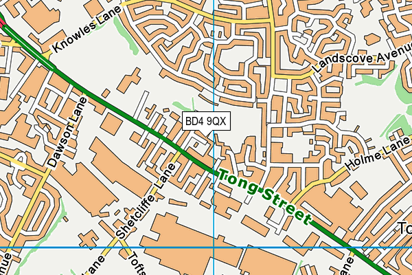 BD4 9QX map - OS VectorMap District (Ordnance Survey)