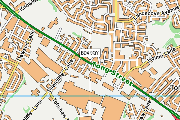 BD4 9QY map - OS VectorMap District (Ordnance Survey)