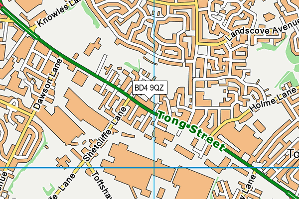 BD4 9QZ map - OS VectorMap District (Ordnance Survey)