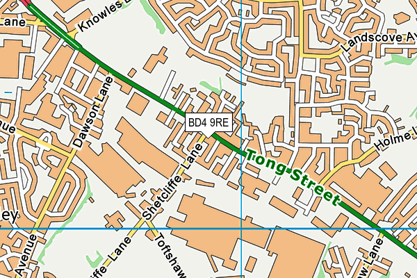 BD4 9RE map - OS VectorMap District (Ordnance Survey)