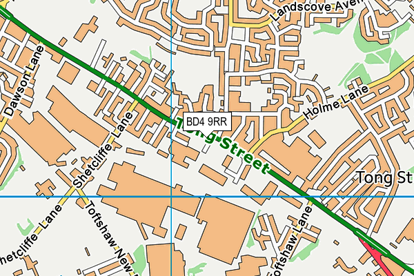 BD4 9RR map - OS VectorMap District (Ordnance Survey)