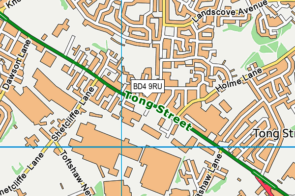 BD4 9RU map - OS VectorMap District (Ordnance Survey)