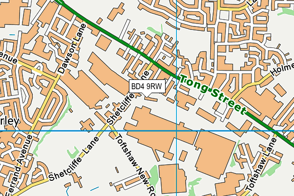 BD4 9RW map - OS VectorMap District (Ordnance Survey)