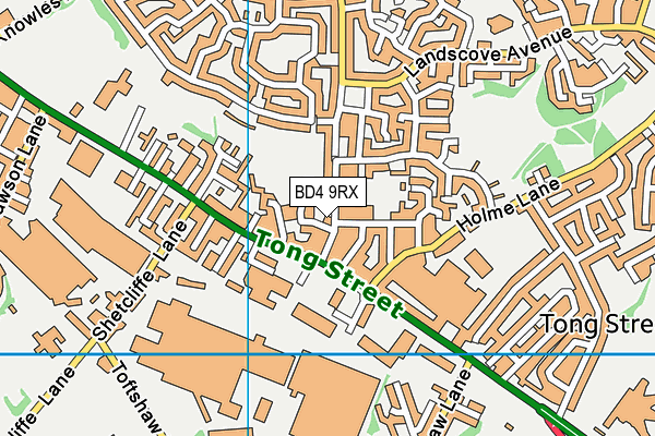 BD4 9RX map - OS VectorMap District (Ordnance Survey)