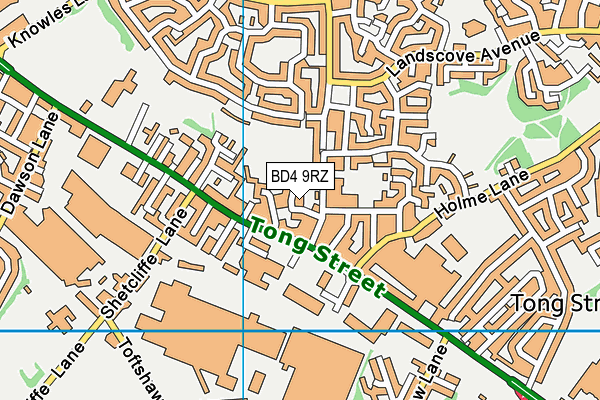 BD4 9RZ map - OS VectorMap District (Ordnance Survey)