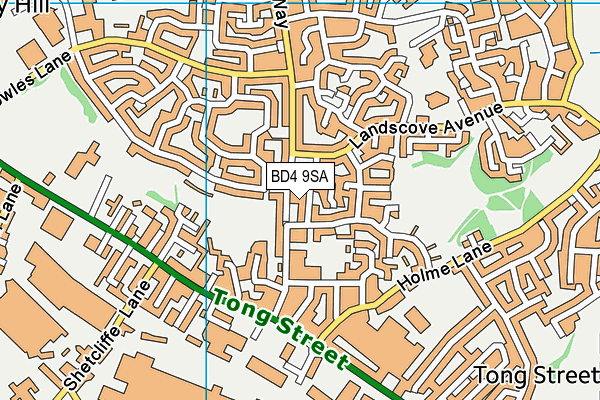 BD4 9SA map - OS VectorMap District (Ordnance Survey)