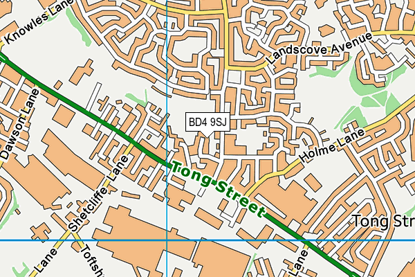 BD4 9SJ map - OS VectorMap District (Ordnance Survey)