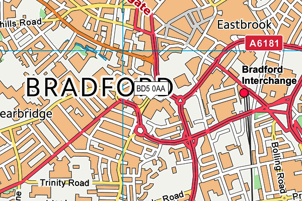 BD5 0AA map - OS VectorMap District (Ordnance Survey)