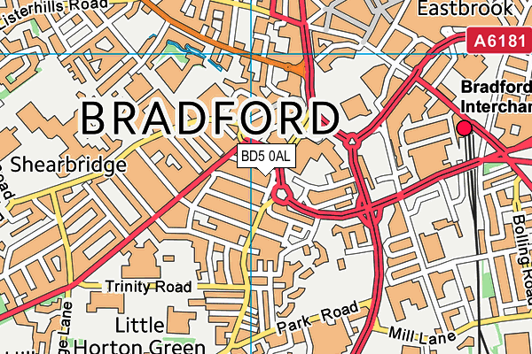 BD5 0AL map - OS VectorMap District (Ordnance Survey)