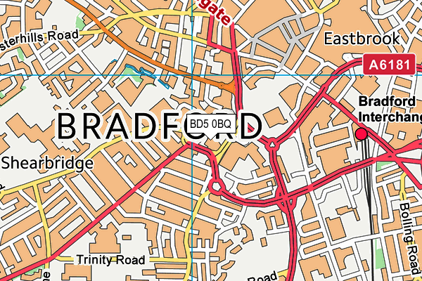 BD5 0BQ map - OS VectorMap District (Ordnance Survey)