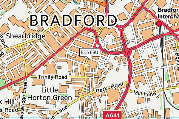 BD5 0BU map - OS VectorMap District (Ordnance Survey)