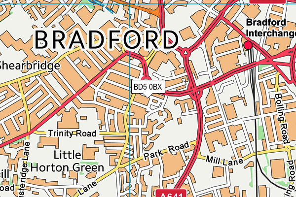 BD5 0BX map - OS VectorMap District (Ordnance Survey)