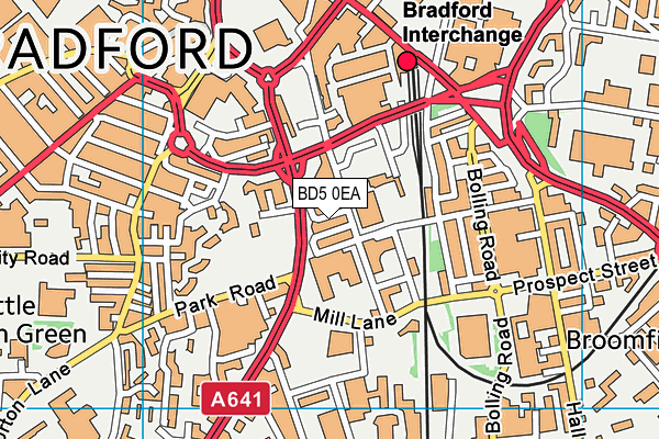 BD5 0EA map - OS VectorMap District (Ordnance Survey)