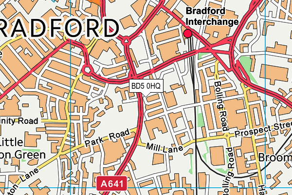 BD5 0HQ map - OS VectorMap District (Ordnance Survey)