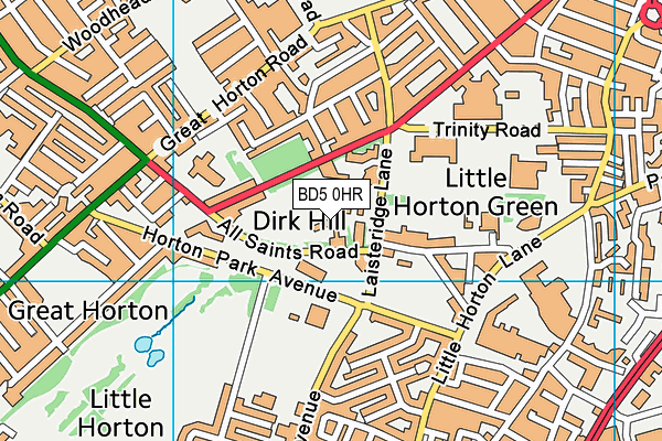 BD5 0HR map - OS VectorMap District (Ordnance Survey)
