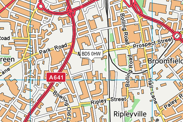 BD5 0HW map - OS VectorMap District (Ordnance Survey)