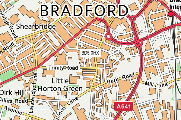 BD5 0HX map - OS VectorMap District (Ordnance Survey)