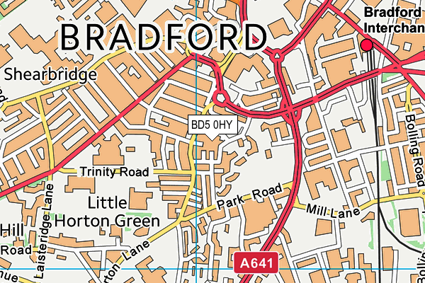 BD5 0HY map - OS VectorMap District (Ordnance Survey)