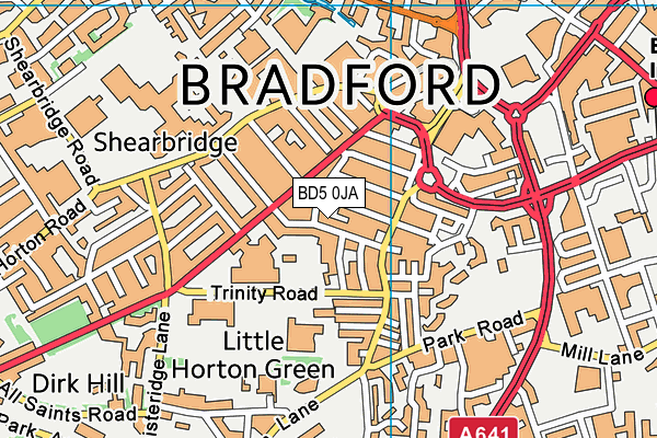 BD5 0JA map - OS VectorMap District (Ordnance Survey)