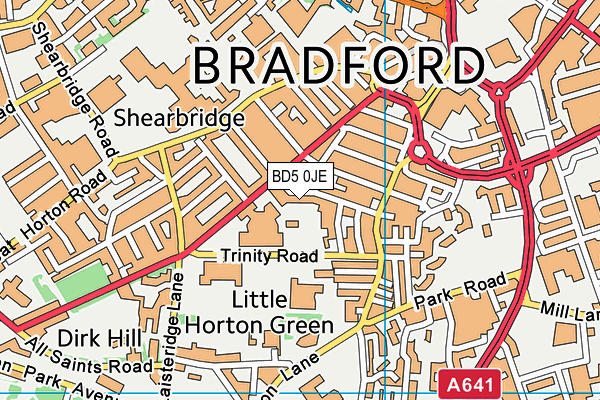 Bradford College (Mcmillan Teaching Building) (Closed) map (BD5 0JE) - OS VectorMap District (Ordnance Survey)