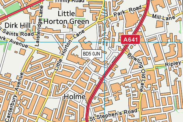 BD5 0JN map - OS VectorMap District (Ordnance Survey)