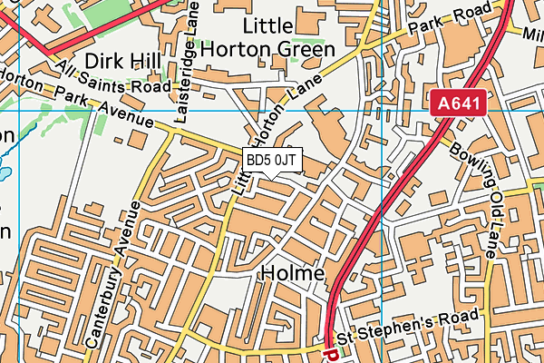 BD5 0JT map - OS VectorMap District (Ordnance Survey)