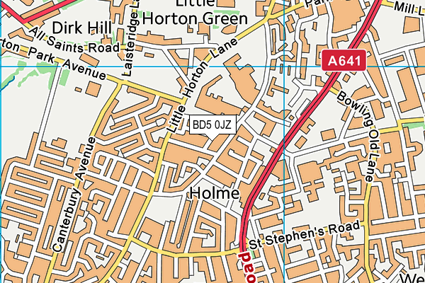 BD5 0JZ map - OS VectorMap District (Ordnance Survey)