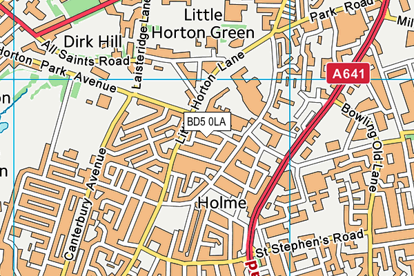 BD5 0LA map - OS VectorMap District (Ordnance Survey)