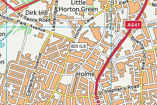 BD5 0LB map - OS VectorMap District (Ordnance Survey)