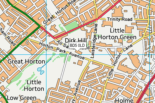 BD5 0LD map - OS VectorMap District (Ordnance Survey)