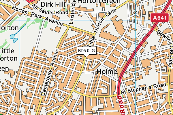 BD5 0LG map - OS VectorMap District (Ordnance Survey)