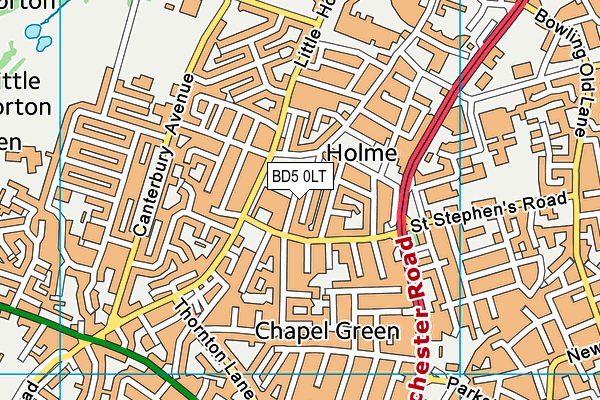 Ymca (Bradford) (Closed) map (BD5 0LT) - OS VectorMap District (Ordnance Survey)