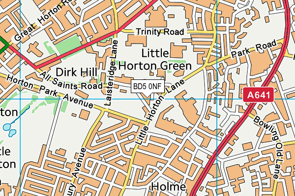 BD5 0NF map - OS VectorMap District (Ordnance Survey)