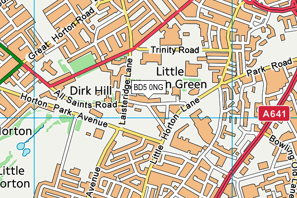 Girlington Cricket Club map (BD5 0NG) - OS VectorMap District (Ordnance Survey)