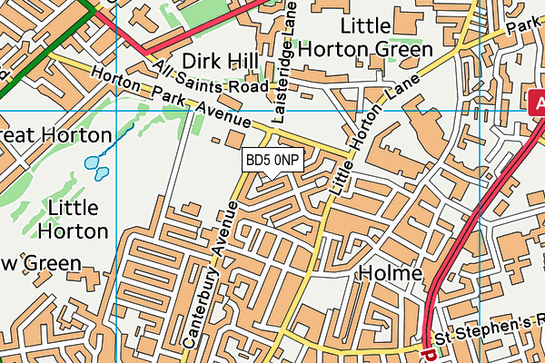 BD5 0NP map - OS VectorMap District (Ordnance Survey)