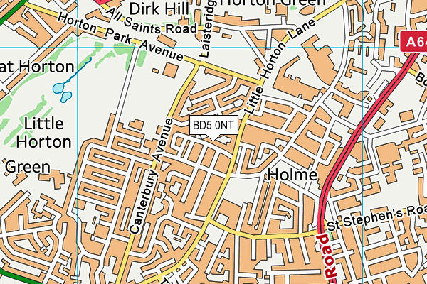 BD5 0NT map - OS VectorMap District (Ordnance Survey)