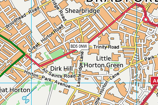 BD5 0NW map - OS VectorMap District (Ordnance Survey)