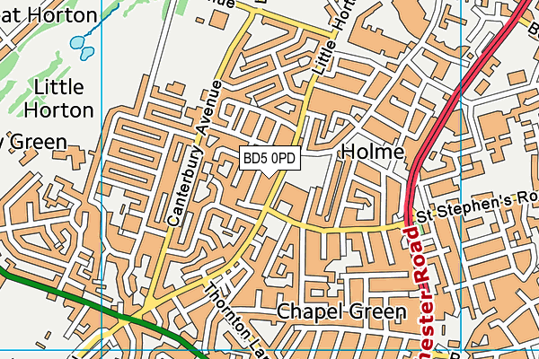 BD5 0PD map - OS VectorMap District (Ordnance Survey)