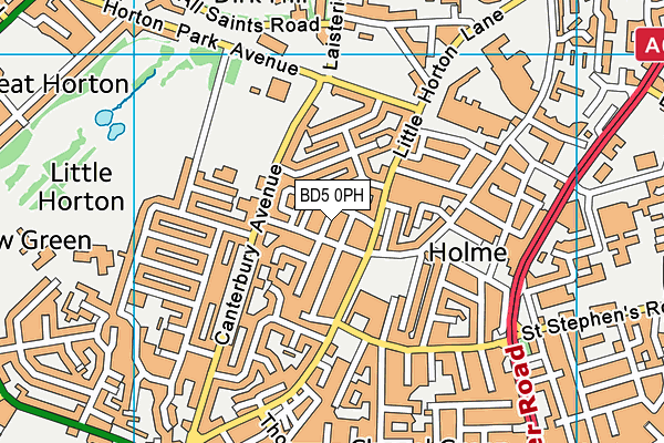 BD5 0PH map - OS VectorMap District (Ordnance Survey)