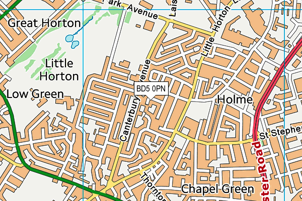 BD5 0PN map - OS VectorMap District (Ordnance Survey)