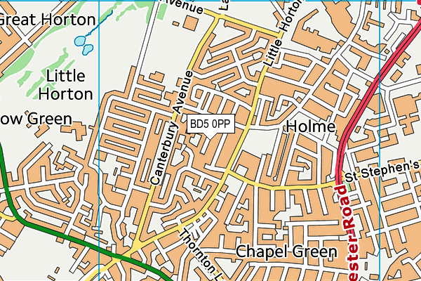 BD5 0PP map - OS VectorMap District (Ordnance Survey)