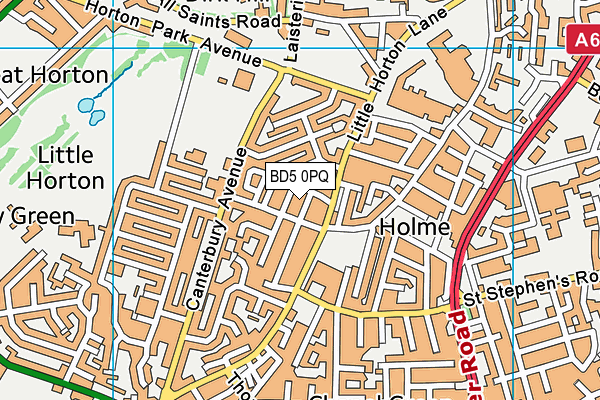 BD5 0PQ map - OS VectorMap District (Ordnance Survey)