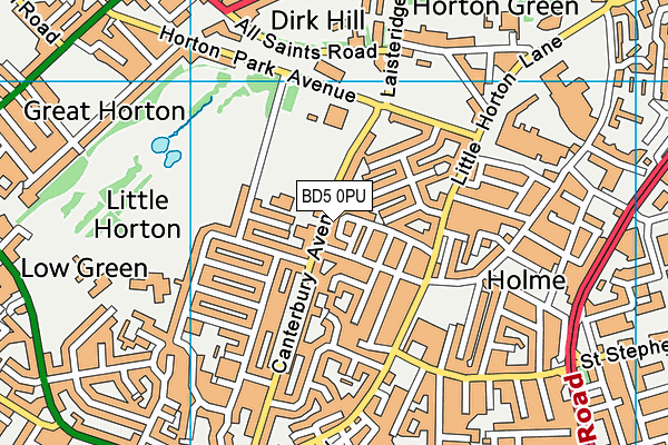 BD5 0PU map - OS VectorMap District (Ordnance Survey)