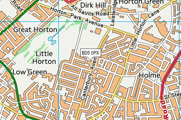 BD5 0PX map - OS VectorMap District (Ordnance Survey)